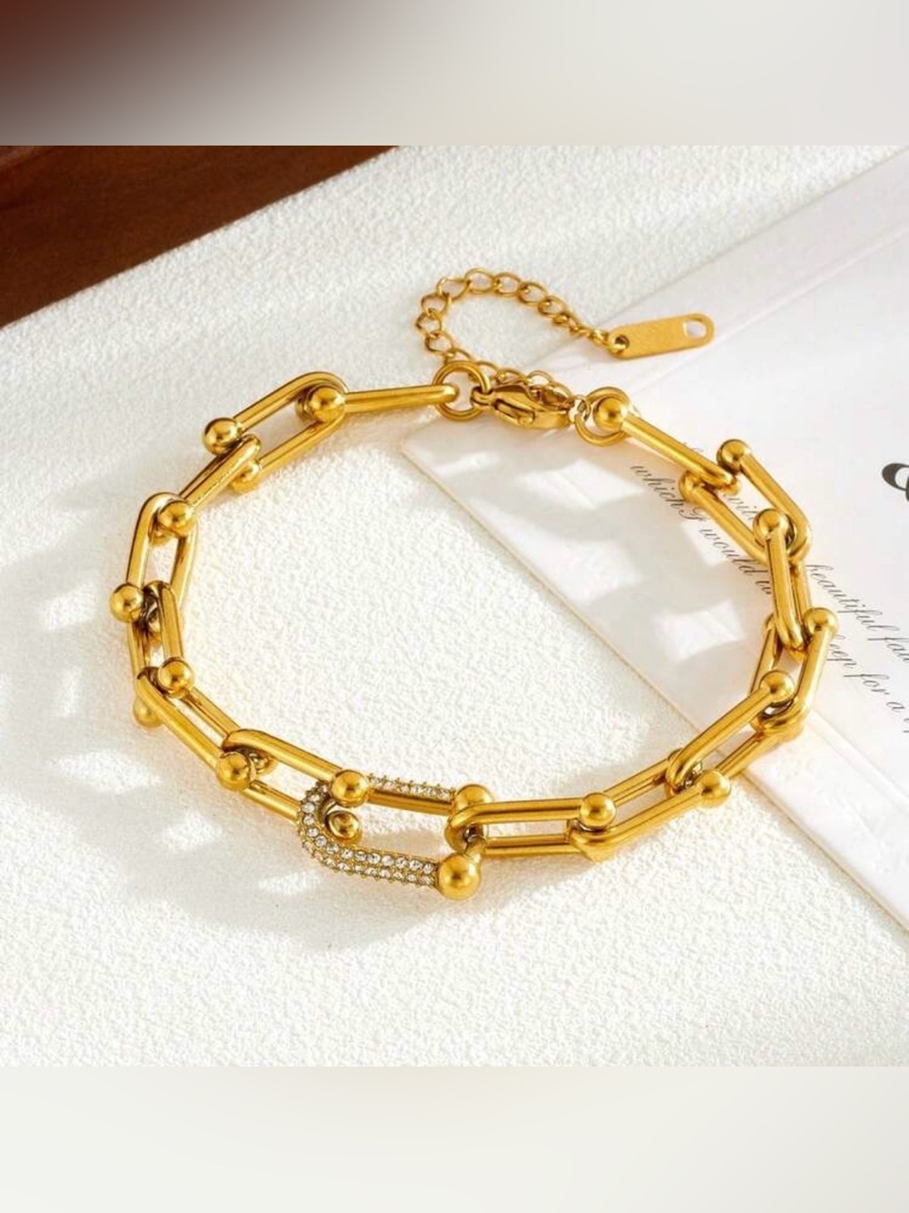 Western Bracelet Horseshoe Bracelet with Crystal Accent Antique Gold Bracelet